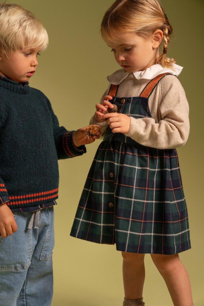 Laranjinha】タータンチェックジャンパースカート